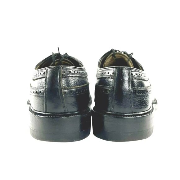 Weyenberg‎ Mens Black Round Toe Lace Up Comfort Wingtip Dress Shoes 7.5 - Picture 4 of 8